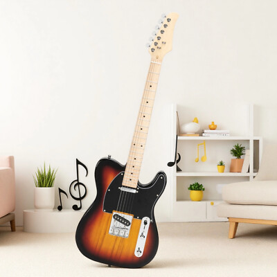 39'' Beginner TL-Style Electric Guitar Set - Sunburst Full Size SS Pickups