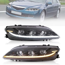 2PCS VLAND Full LED Projector Headlights For Mazda 6 2003-2007 2008 Front Lamps
