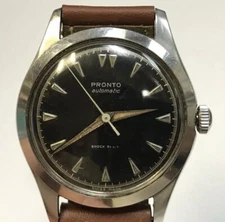 VINTAGE RUNNING MENS PRONTO AUTOMATIC WRIST WATCH SHOCK RESISTANT 58390 SWISS
