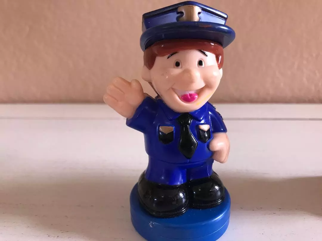 Vintage Police Officer Cop Figure Plastic Toy