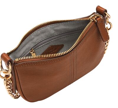 FOSSIL Jolie Mini Crossbody Satchel Shoulder Bag Purse Brown Brown New