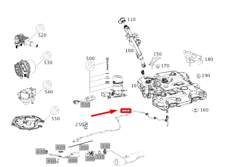 MERCEDES-BENZ S W222 Adblue Tank Additive Line A2224708001 NEW 