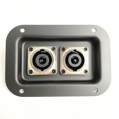 Steel Metal Speaker Jack Plate W/ Dual SpeakOn NL8MPR Connectors 5''x3.5''