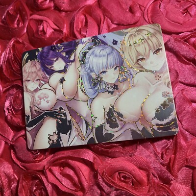 JEAN + Yae Miko + RAIDEN + AYAKA GENSHIN  IMPACT Anime Holo Girl Waifu Card