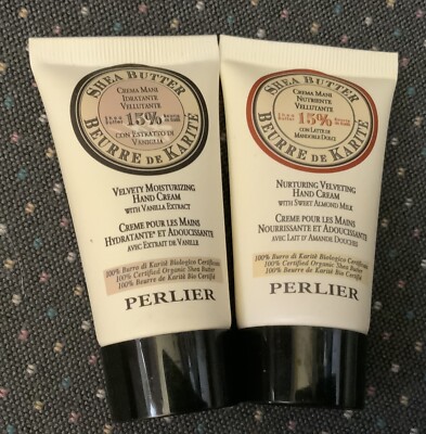 2-pc  Perlier SHEA BUTTER Vanilla/ AlmondHand Cream 1oz Travel Size New Sealed