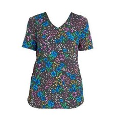 Scrubstar Women's Blooming Petals V-Neck Scrub Top Size 2XL NWT Free Shipping 