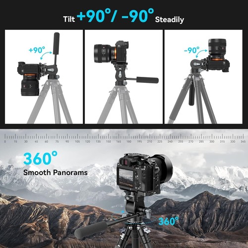 Cabezal de video SmallRig para trípode de disparo vertical/horizontal inclinación panorámica 4104 - Imagen 3 de 8