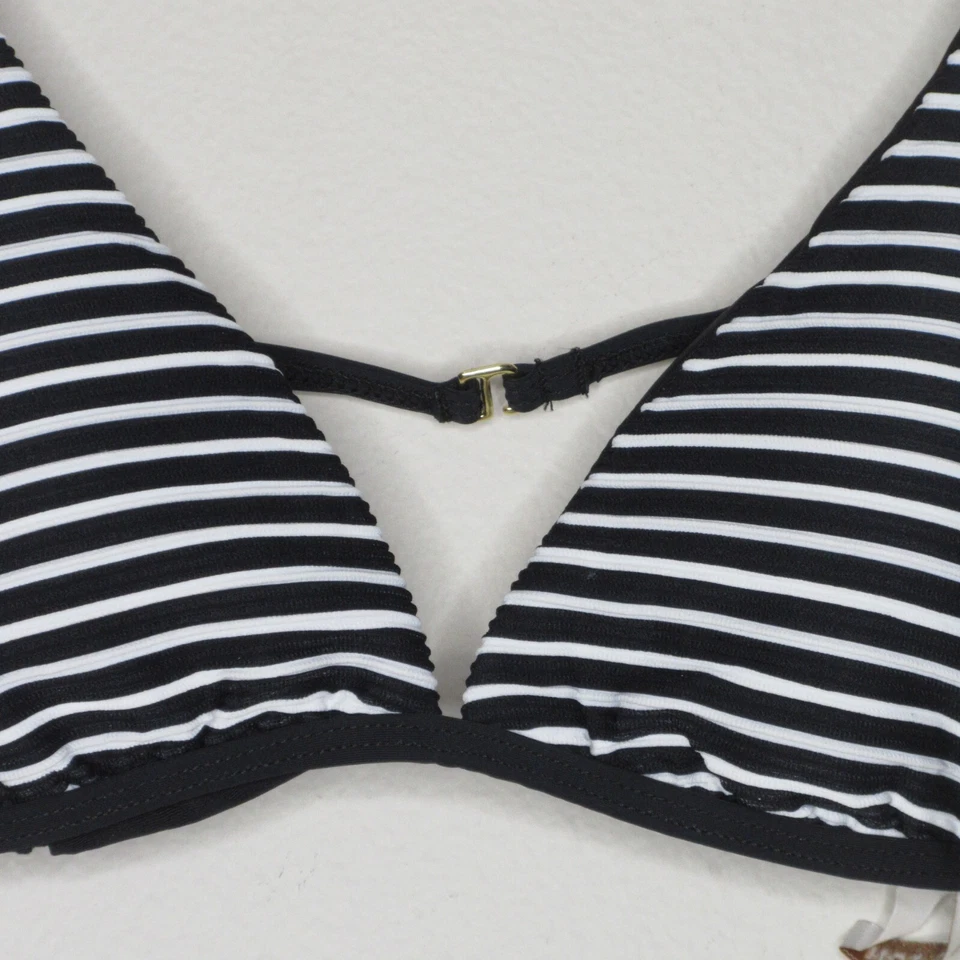 Nuevo con etiquetas Sujetador de bikini Ella Moss Visionario Triángulo para mujer Negro/Blanco L B32 Foto 4 de 4
