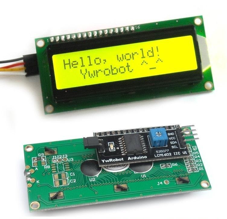 I2c Adapter For LCD 1602 16x2 Character LCD Display Module – Yellow ...