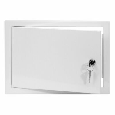 Weißmetall Zugangsplatte 300 mm x 200 mm mit Schloss / Schlüssel Inspektionstürklappe