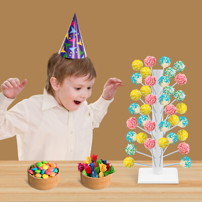 Weiß Lollipop-Halter 62-Löchern Cake Pop Ständer Holz Lutscherhalter für Partys