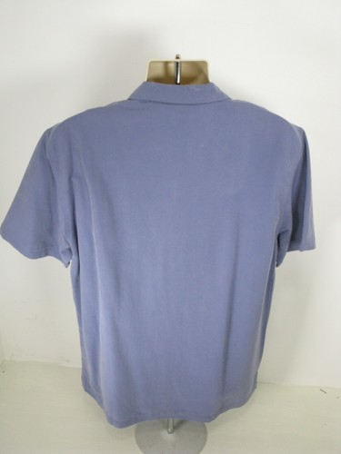 Camisa sintética vintage años 80/90 REI con botones delanteros azul manga corta mediana - Imagen 3 de 4