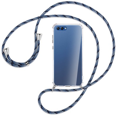 Handykette für Honor View 10 / V10 Blautöne Hülle mit Band Kordel zum Umhängen