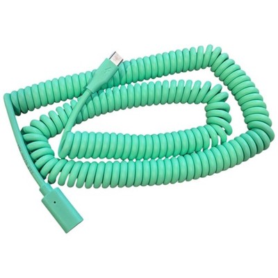 Tin Can Phone Coiled Cord Aquamarine Green Curly Kids Landline Answer Me
