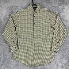 J.Crew Shirt Mens Small Green Check Flannel Cotton Wool Button Up Casual Pocket