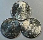 1922 & 1923 PEACE DOLLAR LOT! TOTAL 3 GREAT SILVER COINS! A MUST HAVE! NR #49956