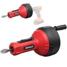 Drain Auger, Auto Feed Plumbing Snake Clog Remover for Unclog Sink Drain 3/4"...