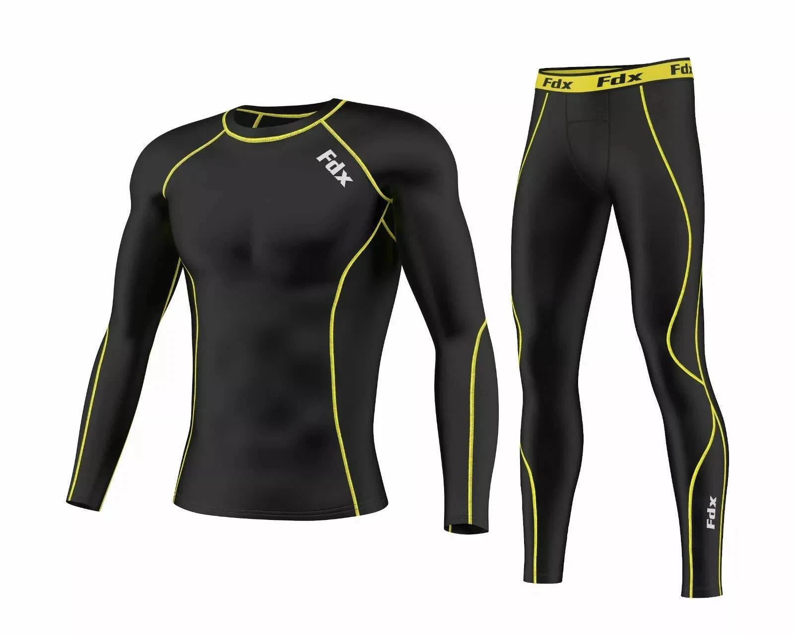 Mens Compression Armour Base layer Top Thermal Skin Fit Shirt + Leggings set UK
Opens in a new windo