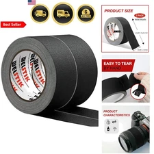 Gaffers Tape 2 Inch X 33 Yards Black 2 Pack Non Reflective Waterproof Easy Ri...
