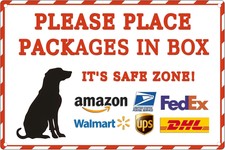 Package Delivery Sign Please Place Tin Metal Signs Packages In Box Outdoor Porch