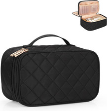 Makeup Bag, Small Makeup Bag for Women, Travel Cosmetic Bag, 2 Layers Waterproof