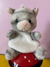 Aurora Palm Pals Cat Kitten gray silver Mini Bean Bag Plush 5" R3