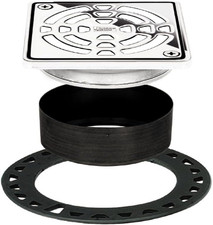 Schluter Kerdi-Drain Classic Shower Grate Kit - 4" Chrome Square Grate