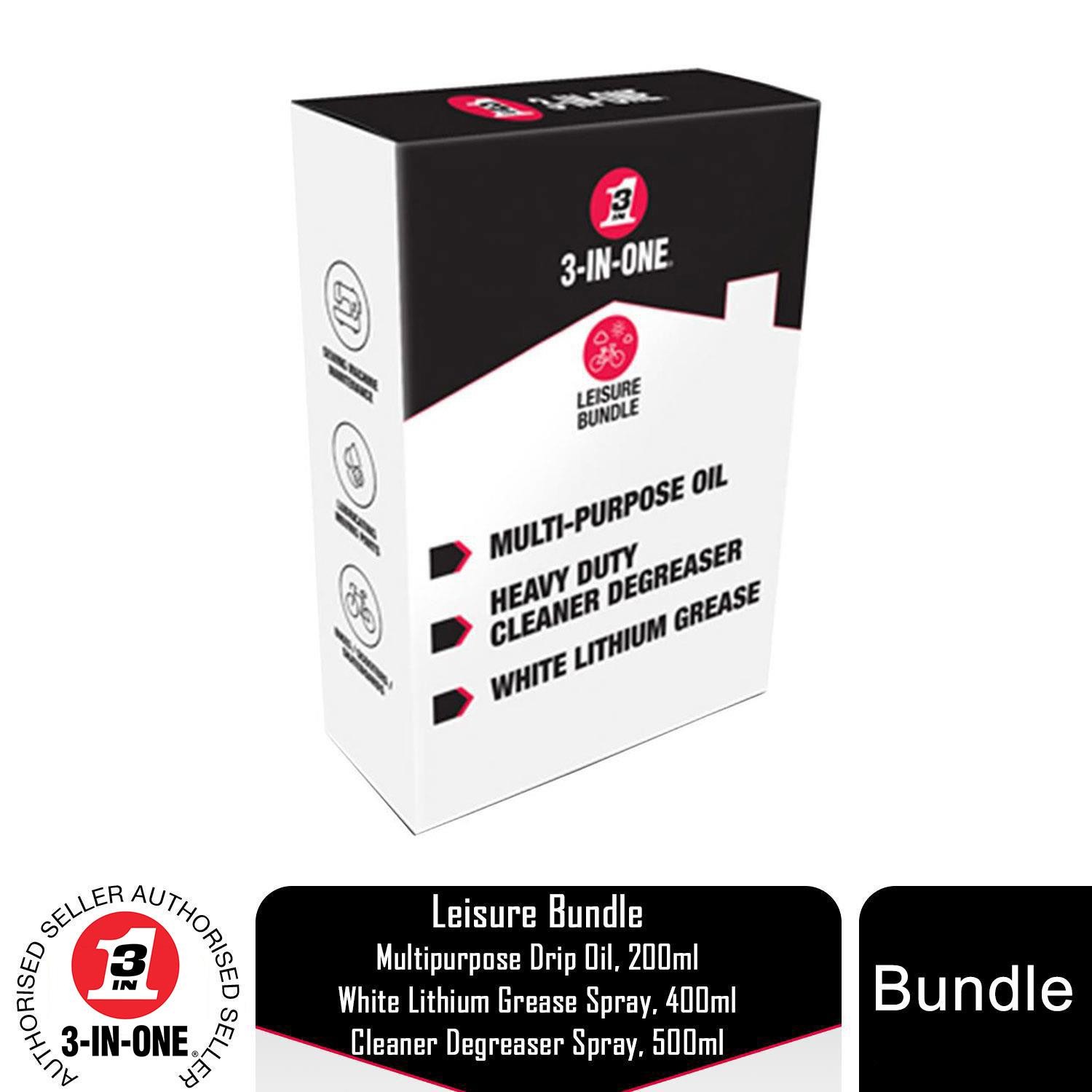 3-IN-ONE Leisure Bundle Multipurpose Drip Oil, Grease Spray & Degreaser Spray