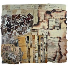 Vintage Aesthetic Scrapbook Supplies Kit with Scrapbook Paper, Stickers, Book...