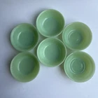 FIRE KING Jadeite Set of 6 Jane Ray 4 7/8" Small Fruit Bowls by Anchor Hocking