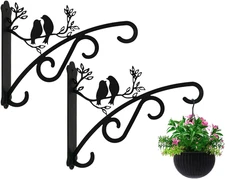 Heavy Duty Outdoor Hanging Plants Brackets, Plant Hangers with Wall Mounted Soli