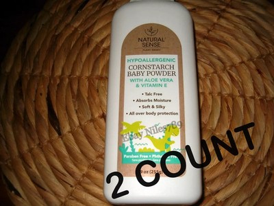 2 Natural Sense Hypoallergenic Cornstarch Baby Powder With Aloe Vera & Vitamin E