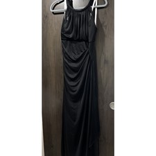 Black Sleeveless Dress Illusion Neckline David’s Bridal Prom Gown Party Size 4