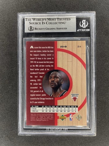 1998 UD Hardcourt Michael Jordan Special #23A BGS 8 NM-MT HOF Bulls - Picture 2 of 2