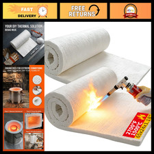 2 Pcs Fireproof Ceramic Fiber Insulation Blanket 65"x24"x1.18", 2700 F Heat Resi