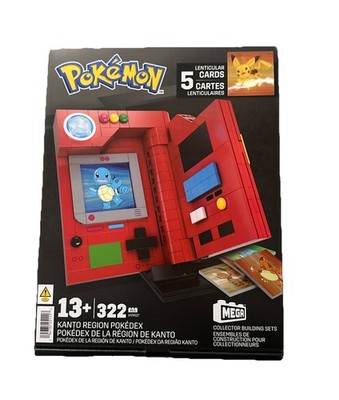 POKEMON Mattel MEGA Collector Build Set KANTO Region POKEDEX 5 Lenticular Cards