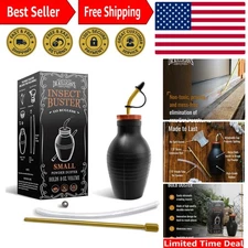 8oz Hand-Powered Brass Insect Duster with Funnel & Extension Rod for Precision