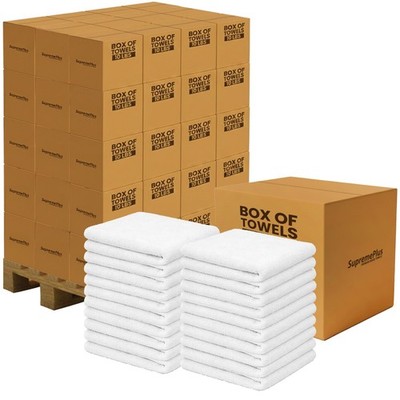 White Terry Bar Mop Towels Bulk Boxes - 100% Cotton Absorbent Rags for Kitchen