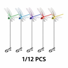 12Pcs Fake Dragonfly Rod Clip Insect Repellent 3D Artificial Dragonfly Free Ship