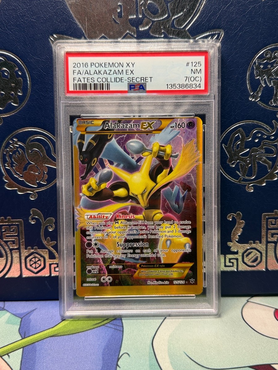 2016 Pokemon Fates Collide PSA 7 OC Alakazam EX FULL ART GOLD