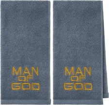 Buryeah 2 Pcs Pastor Towels Man of God Towel for Father's Small, Blue 
