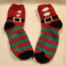 Christmas Striped Slipper Socks with Grippers - One Size fits all
