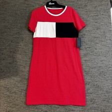 NWT Tommy Hilfiger T-shirt Dress Small Red White Blue Preppy Logo Color block