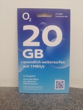 O2 Prepaid S &ndash; SIM-Karte 10 &euro; Startguthaben &ndash; 20 GB 5G 300MBit/s Allnet-Flat