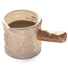 3 oz Ceramic Espresso Measuring Cups with Handle Single Spouts Coffee Milk Me...