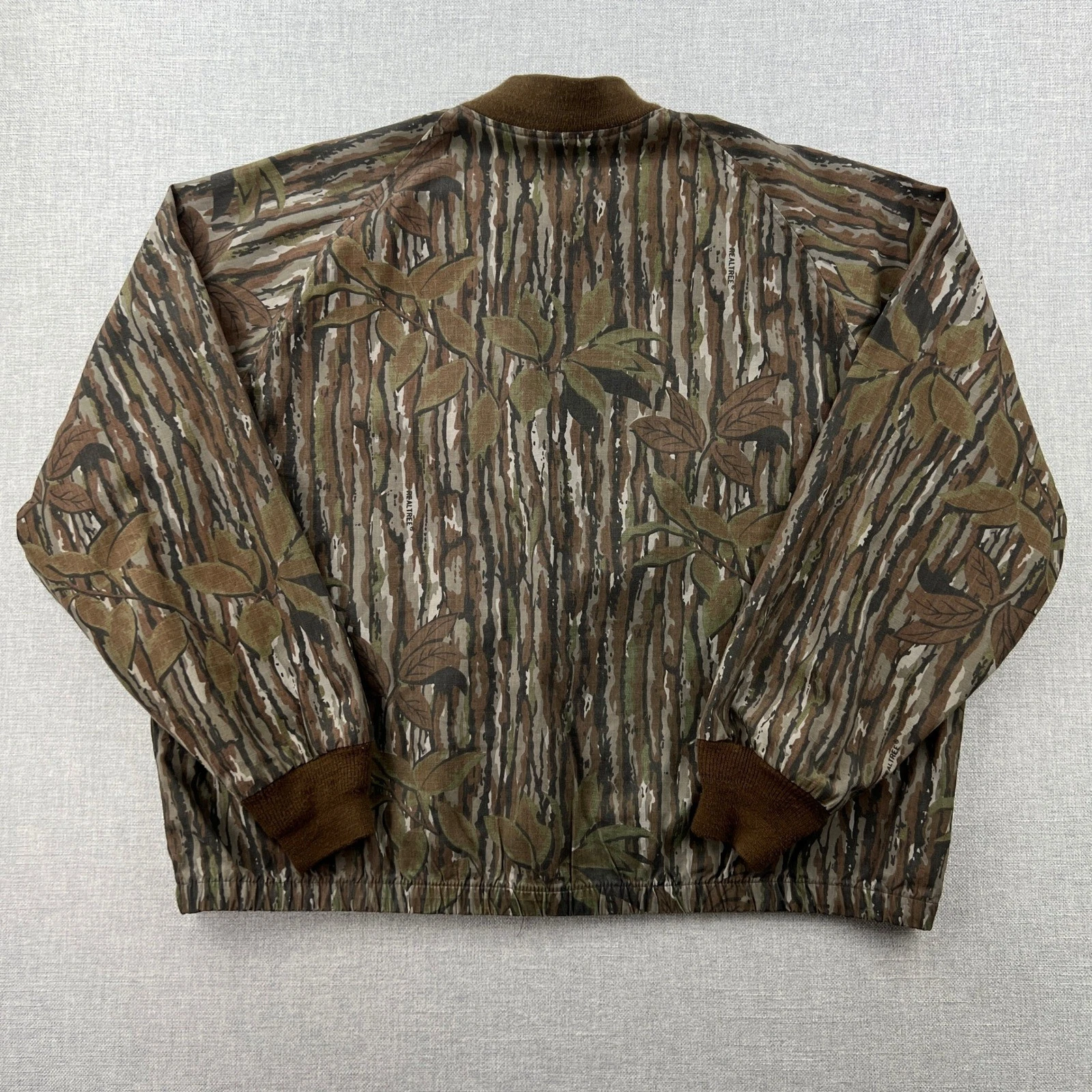 Vintage Liberty Camo Bomber Jacket Mens XL Realtree Treebark Hunting USA Made image 2