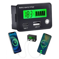 Battery Capacity Voltmeter Tester Lithium Voltage Meter Tester Gauge Monitor C