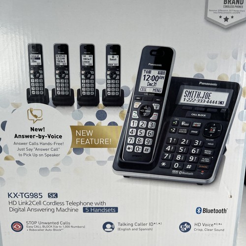 Panasonic Link2Cell KXTG985SK DECT 6.0 5-Handset Cordless Phone NIOB - Picture 9 of 10