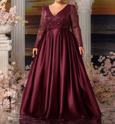  Gr.4XL Paillettenkleid Cocktailkleid Kleid Abendkleid Event bordeaux Gr.52/54