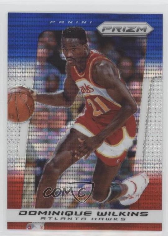2013-14 Panini Prizm Blue White & Red Pulsar Dominique Wilkins #77 HOF h8k